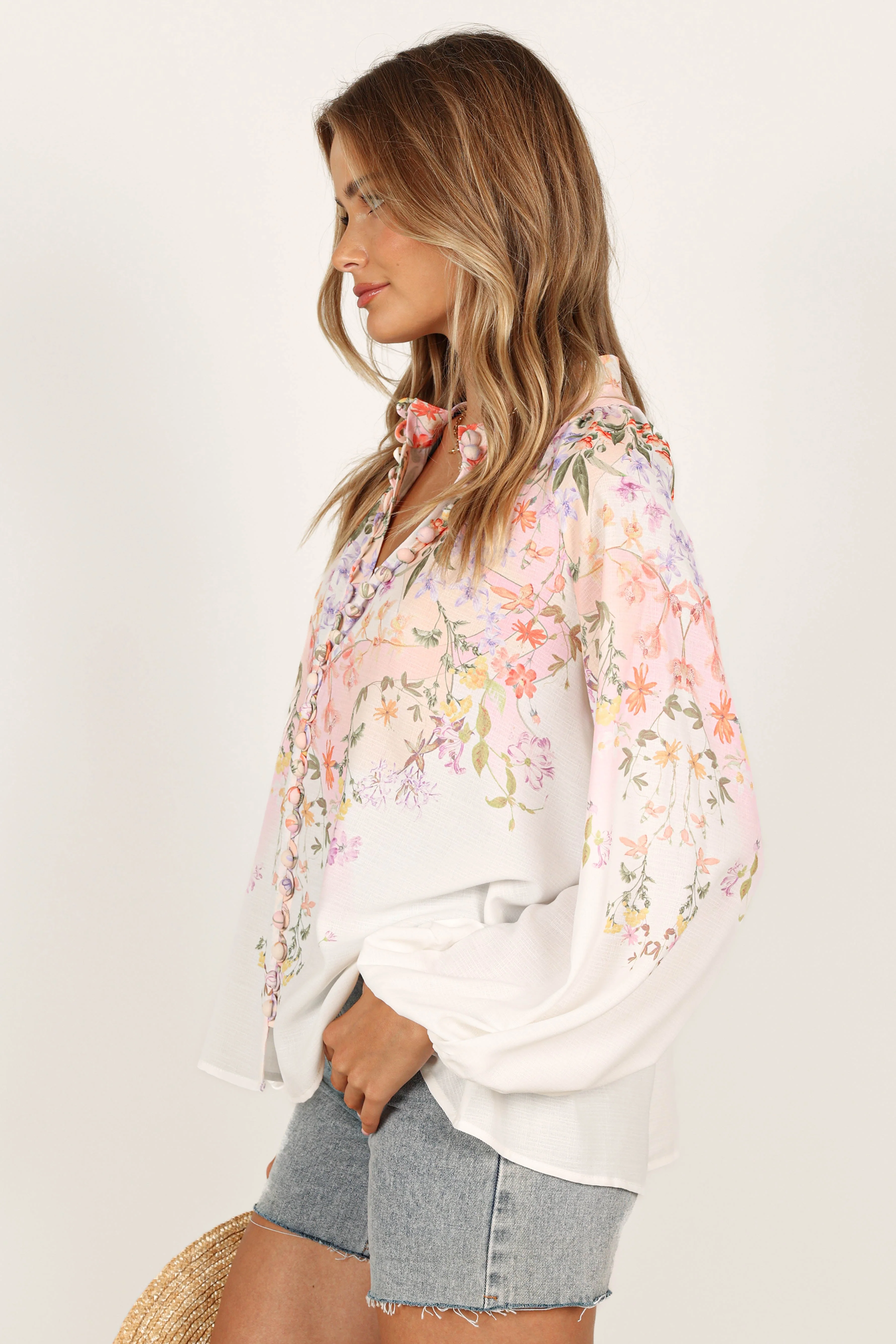 Tiarna Shirt - White Floral - Image 7